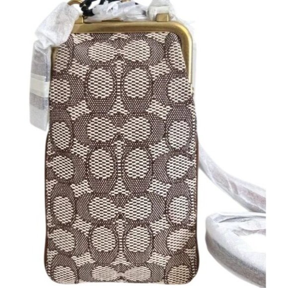 SOLD!!! Coach Double Frame Kisslock Bonnie Cashin Crossbody Jacquard Ladybugs - Picture 3 of 12